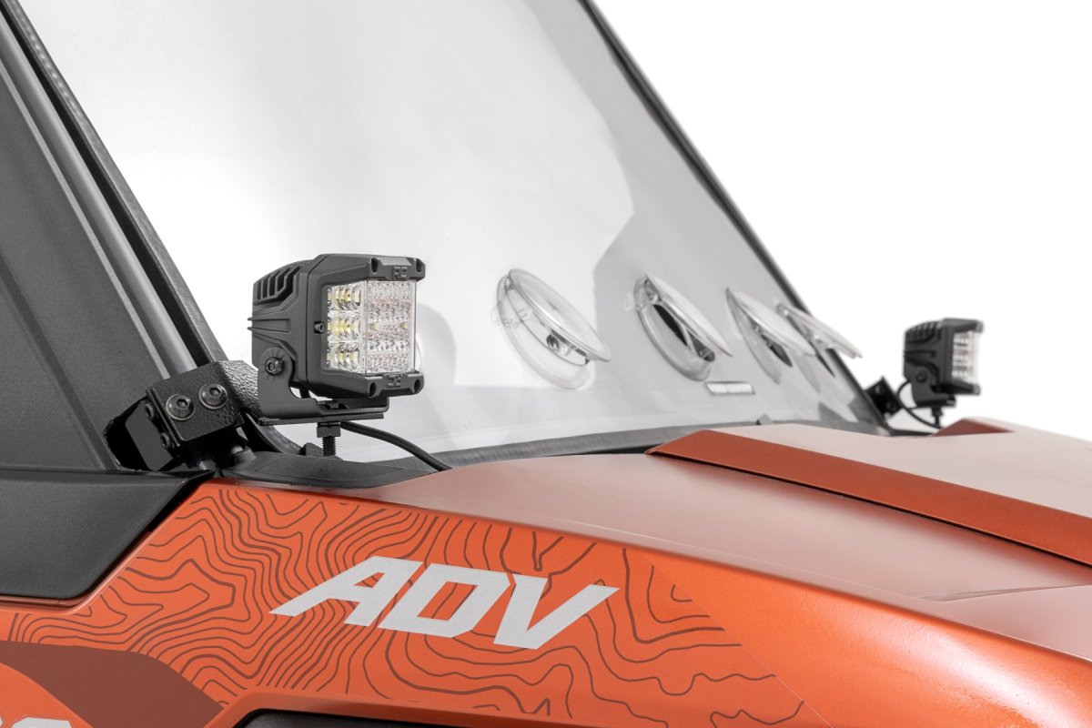 Polaris XPEDITION XP LED Light Kit - Front - Rough Country - Amber DRL - Black
